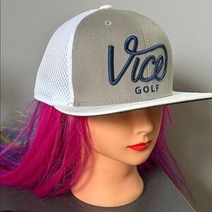 Gray and White Mesh Cap